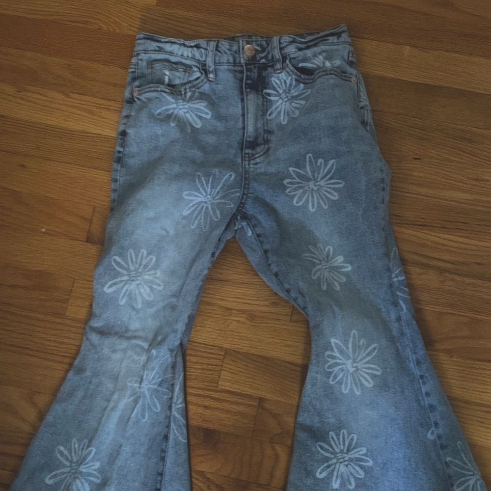 wild fable bell bottom flower jeans